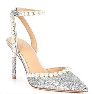 Nicola Bathie x Antonio Melani Glitter Pearls Ankle Strap Heels